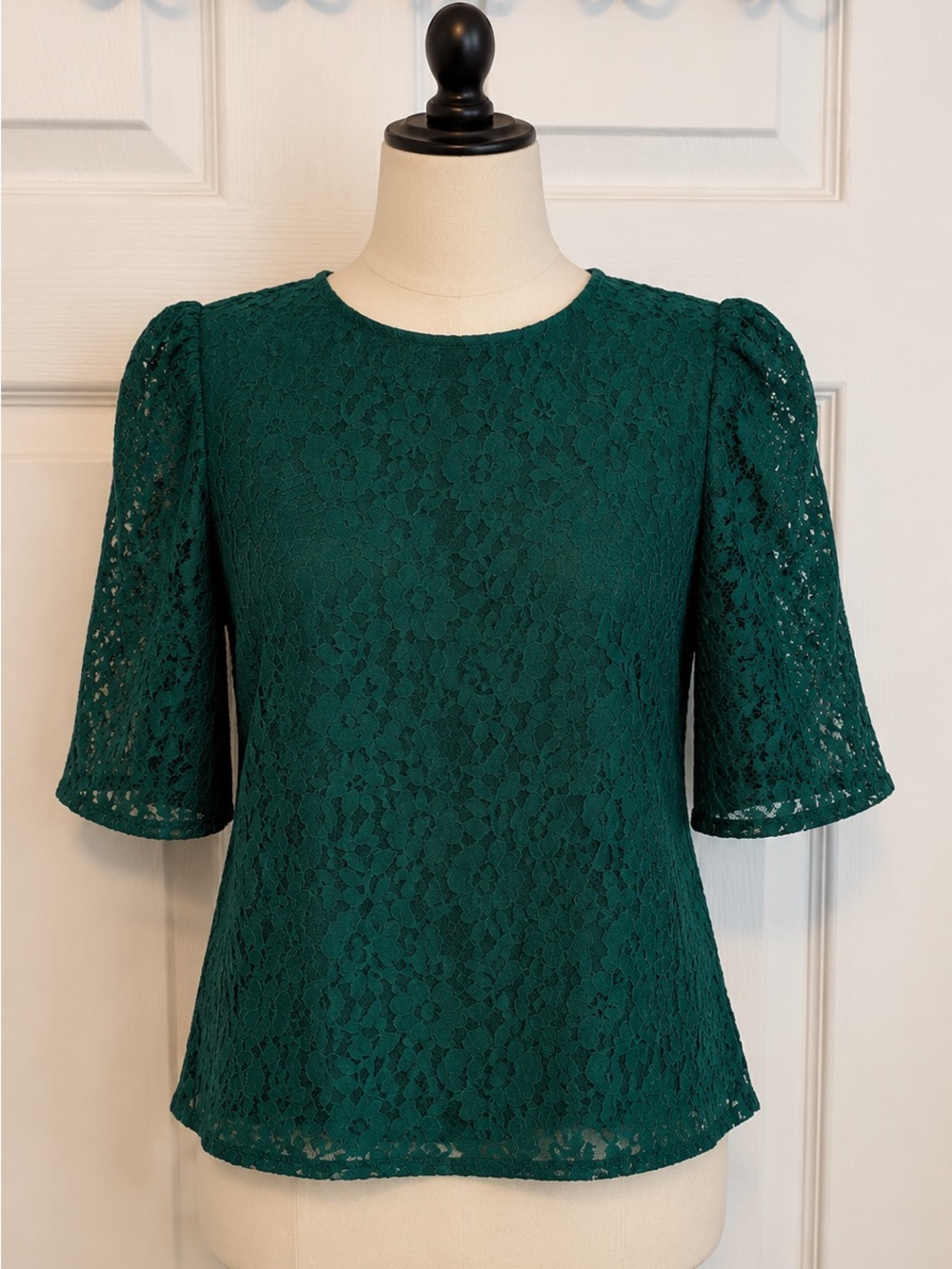 Emerald Green Lace Top + Matching Cami Set